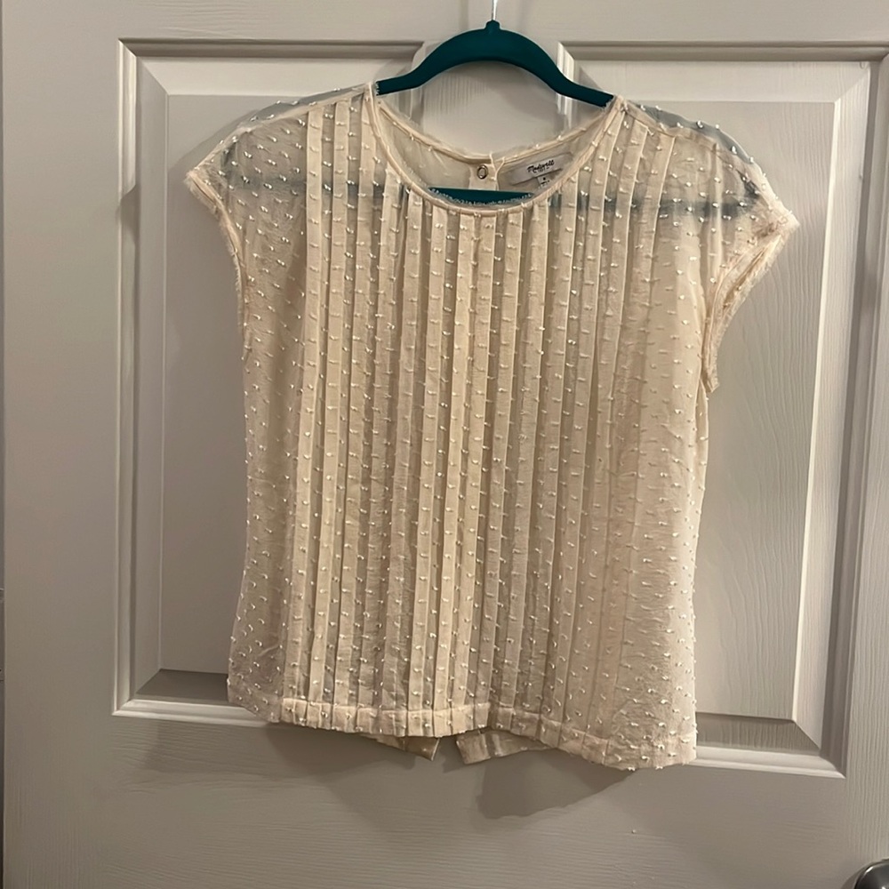 Madewell sheer Swiss dot top